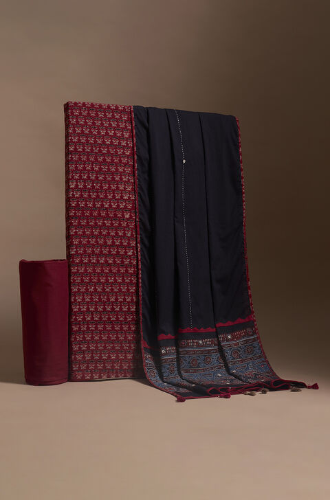 Red Pure Cotton Ajrakh Suit Set