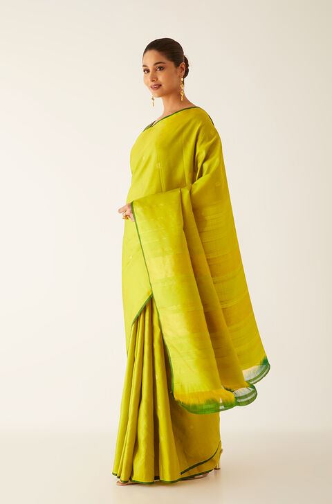 Light Yellow Pure Silk Kanjivaram Saree