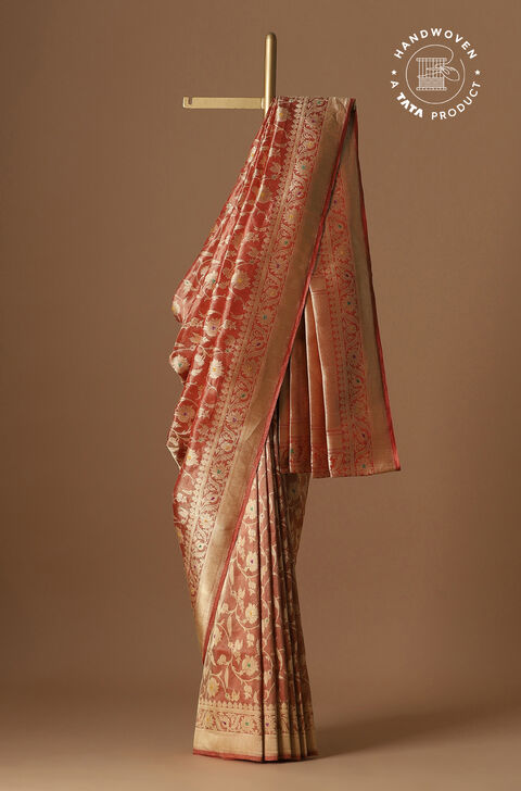 Red Pure Tissue Silk Banarasi Saree