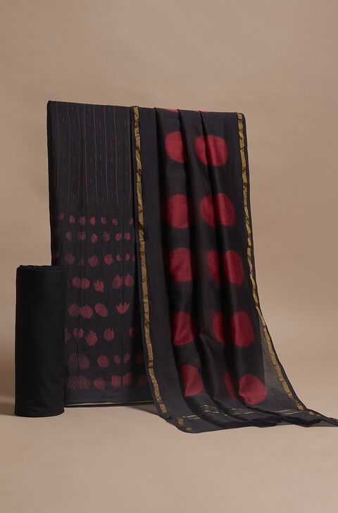 Brown Tie & Dye Shibori Pure Silk Cotton Suit Set