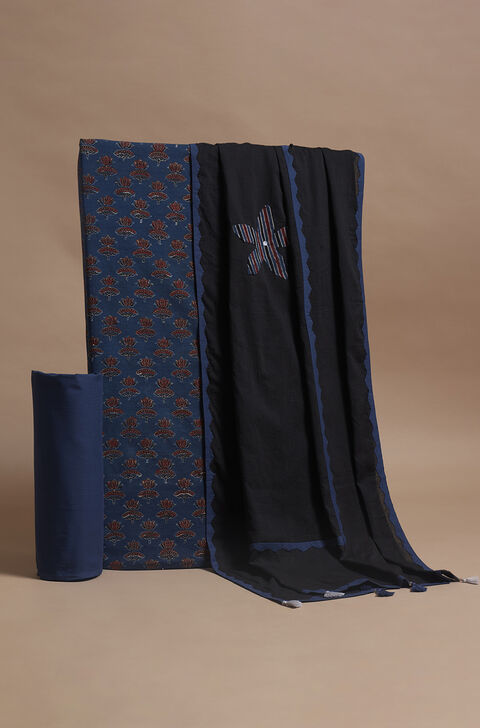 Blue Pure Cotton Ajrakh Suit Set