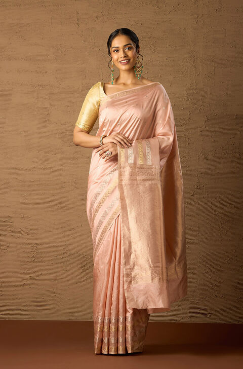Pink Pure Silk Kadwa Banarasi Saree