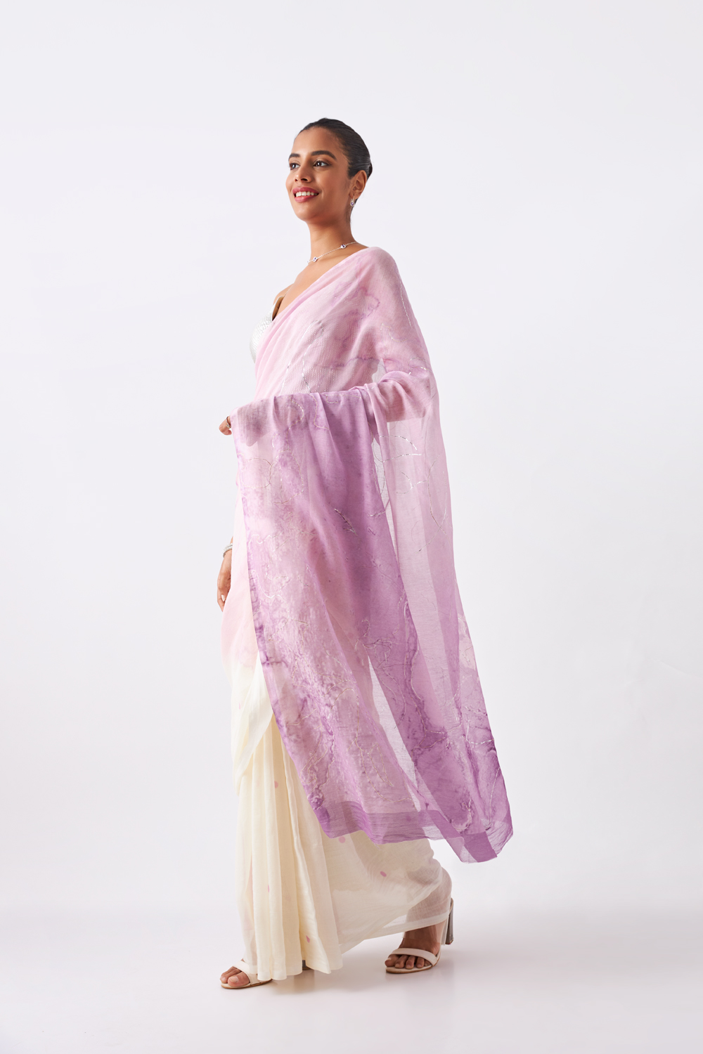 Pink Pure Silk Cotton Digital Printed Saree