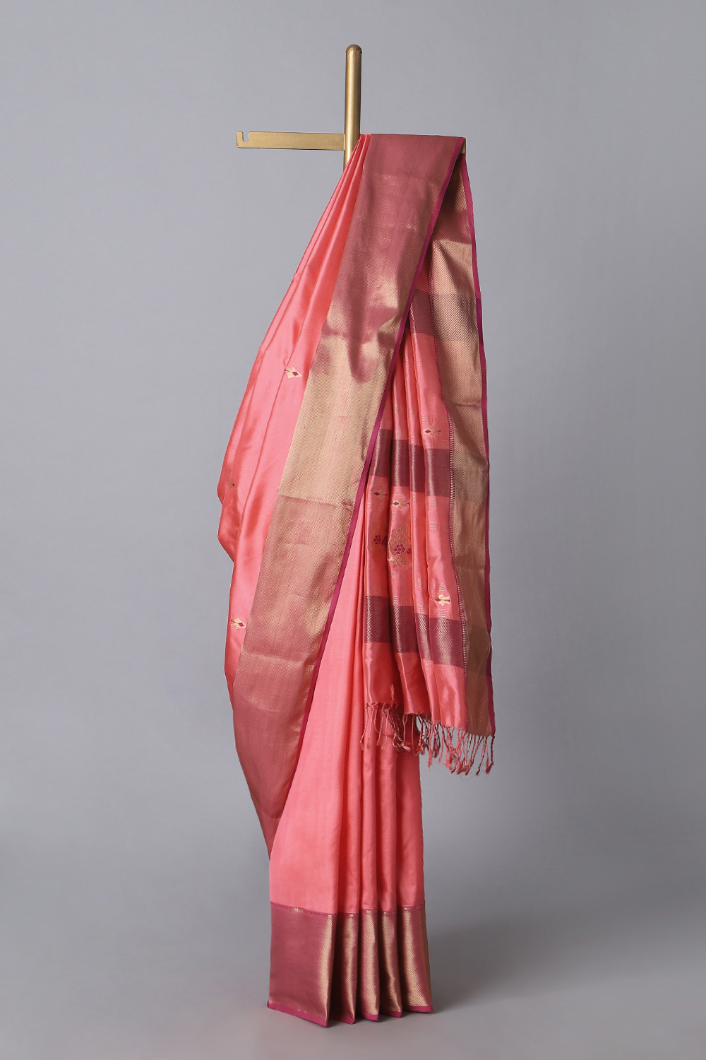 Light Pink Pure Silk Maheswari Saree